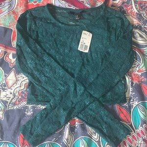 Lace Crop Top with Sleeves